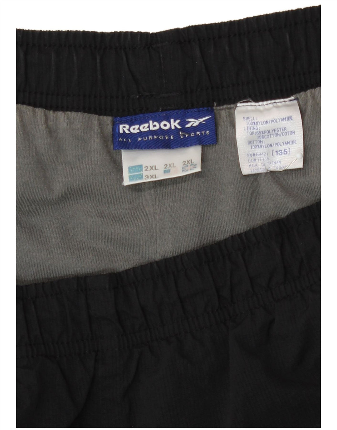Ανδρική φόρμα Reebok Παντελόνι 2XL Μαύρο Nylon