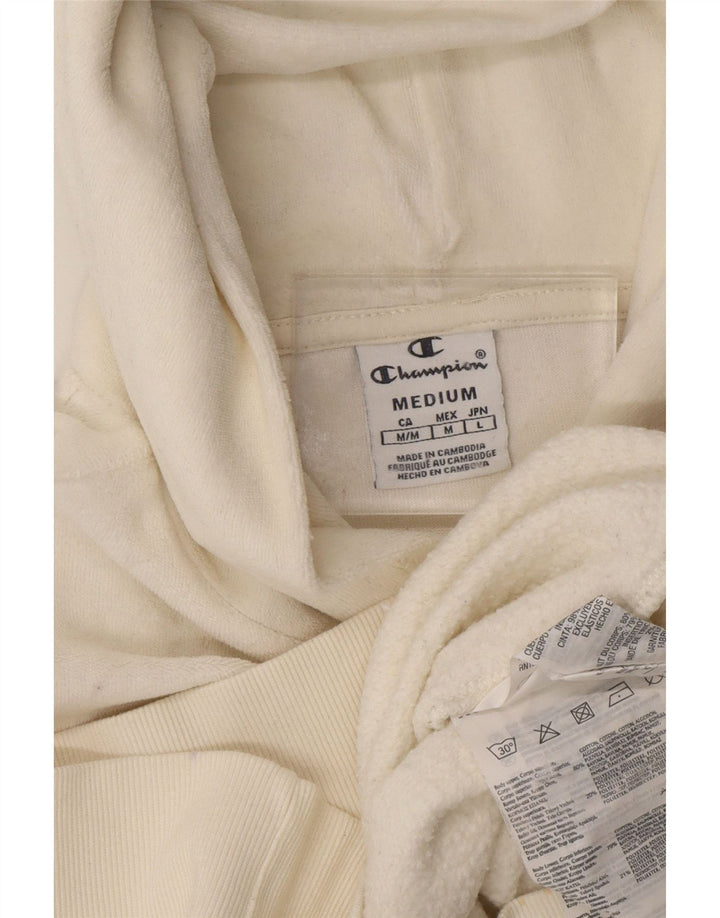 CHAMPION Γυναικεία γραφικά με κουκούλα φλις άλμα UK 14 Βαμβακερό μεσαίο ανοιχτό λευκό