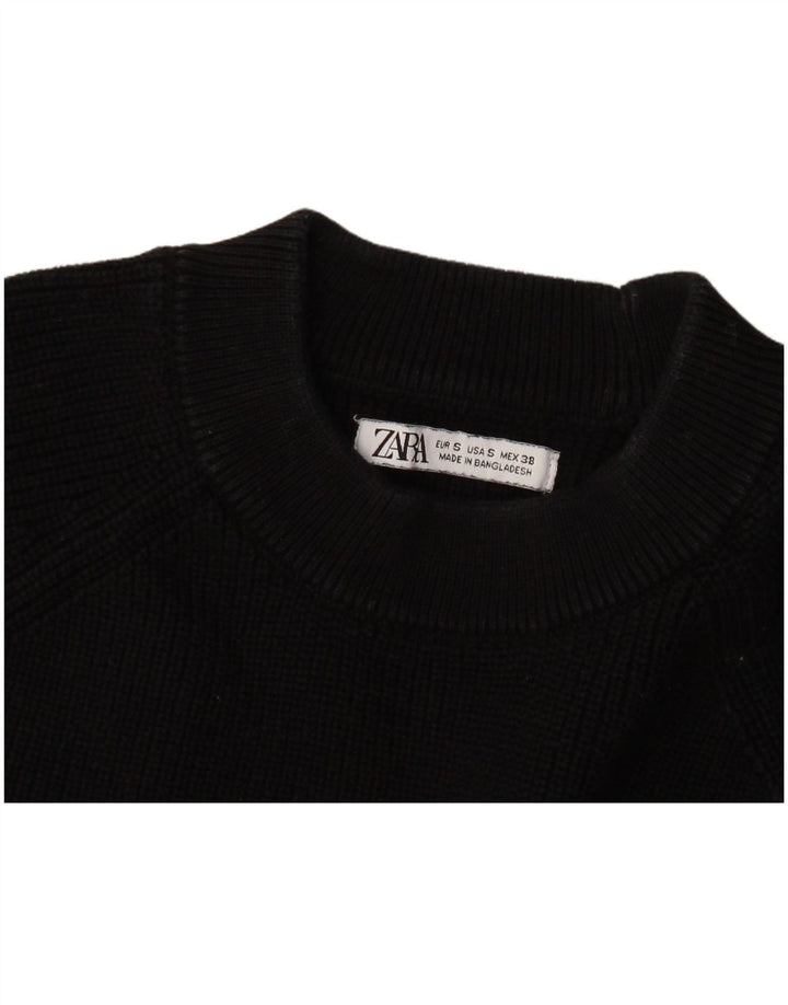 Ανδρικό πουλόβερ Zara Crew Neck Jumper Μικρό Μαύρο