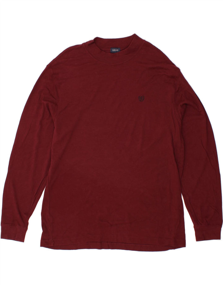 IZOD Mens Top Long Sleeve XL Burgundy Cotton Vintage Izod and Second-Hand Izod from Messina Hembry 