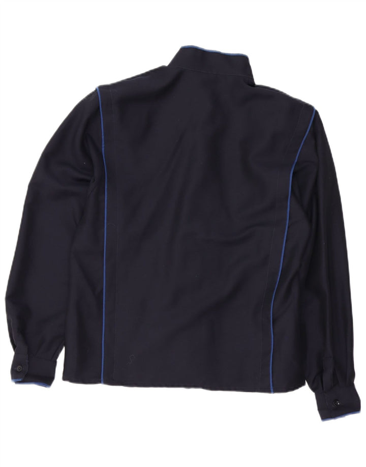 Γυναικείο πουκάμισο VINTAGE Μπλούζα EU 38 Medium Navy Blue Wool