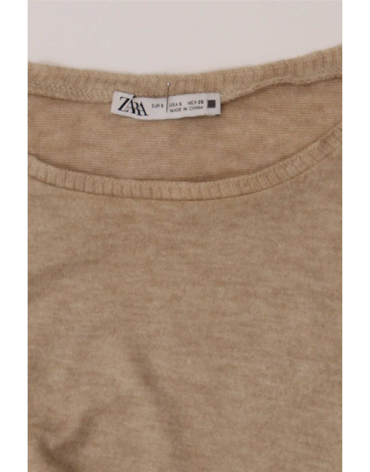 Zara γυναικείο γιλέκο τοπ UK 10 Small Beige Flecked
