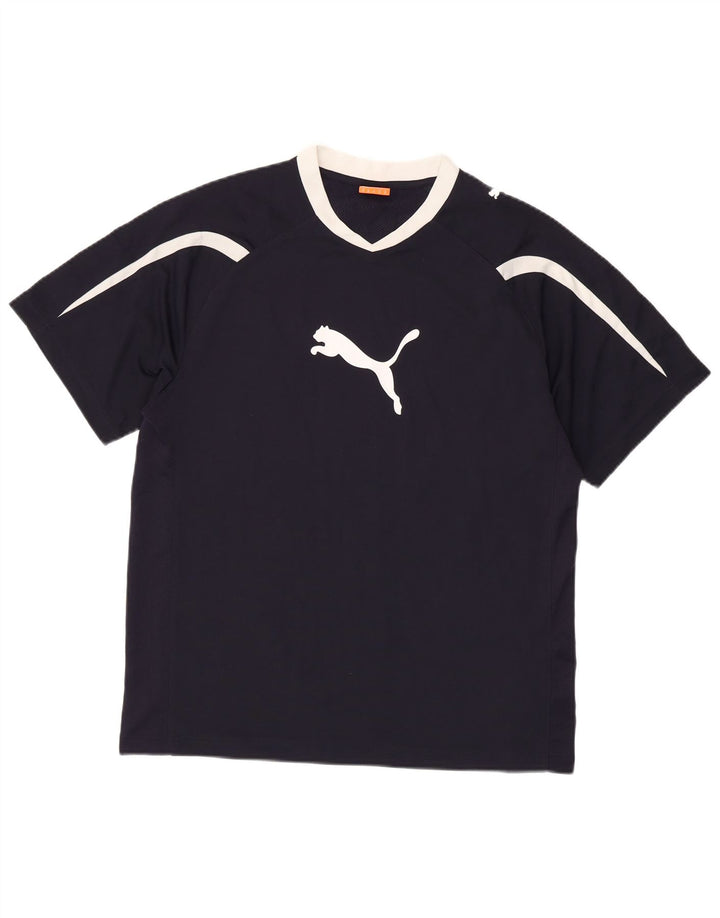 Ανδρικό γραφικό T-Shirt PUMA Top Medium Navy Blue Colorblock Πολυεστέρας