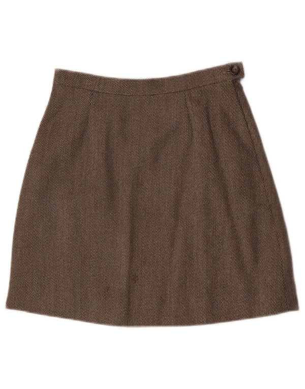 Max & Co. Γυναικεία φούστα A-Line UK 10 Small W26 Brown Pinstripe Virgin Wool