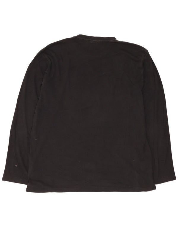 Ανδρικό μπλουζάκι HUGO BOSS Μακρυμάνικο XL Μαύρο βαμβακερό