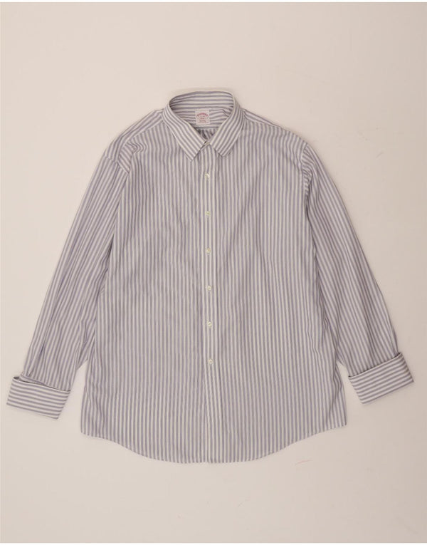BROOKS BROTHERS Ανδρικό επίσημο πουκάμισο με κανονική εφαρμογή, μέγεθος 17 XL Μπλε ρίγες