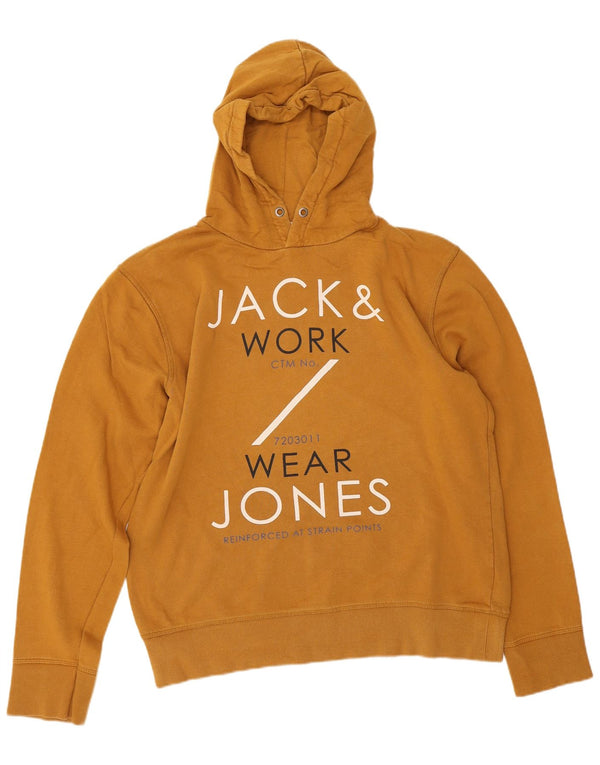 Jack & Jones Ανδρικό γραφικό κουκούλα Jumper XL Κίτρινο βαμβάκι