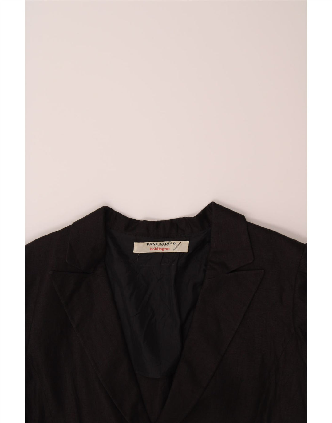 PANCALDI & B Womens 1 Button Blazer Jacket UK 18 XL Black Linen Vintage Pancaldi & B and Second-Hand Pancaldi & B from Messina Hembry 