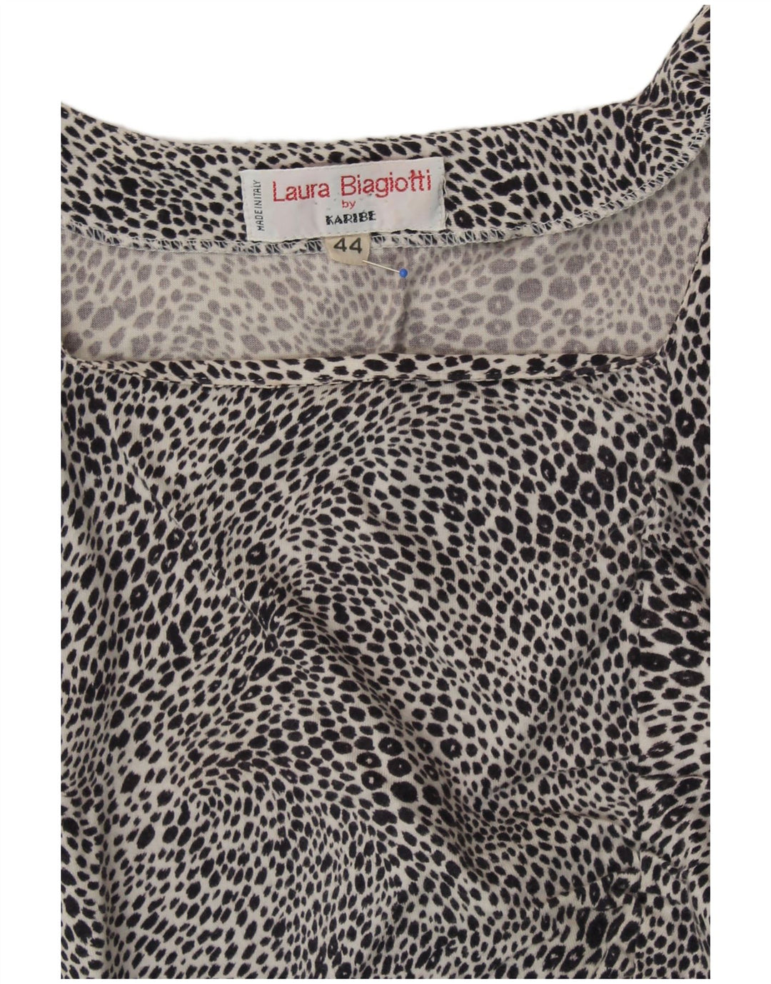 LAURA BIAGIOTTI Γυναικεία Crop Μπλούζα Top IT 44 Medium Black Animal Print
