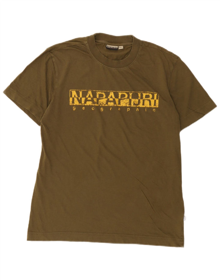 Ανδρικό γραφικό T-Shirt Napapijri Top Medium Khaki