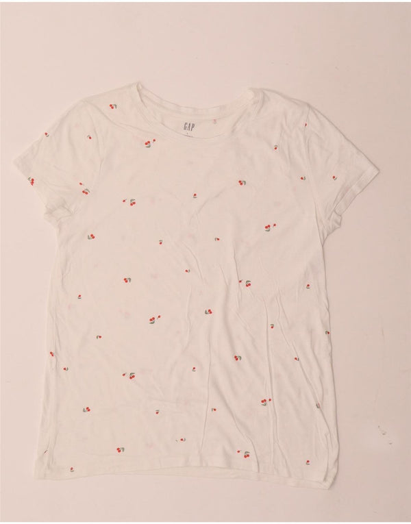 Gap Γυναικείο T-Shirt Top UK 14 Large White Spotted