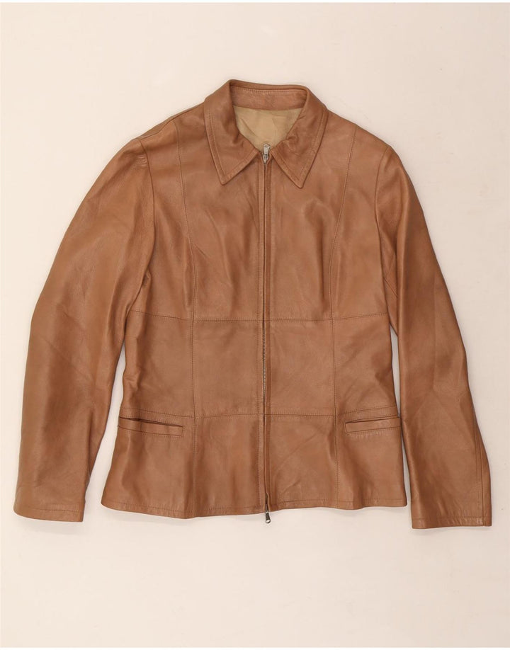 VINTAGE Γυναικείο Δερμάτινο Μπουφάν IT 48 XL Καφέ Δερμάτινο