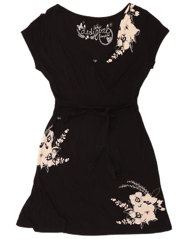 Desigual Γυναικείο Φόρεμα A-Line UK 20 2XL Μαύρο φλοράλ