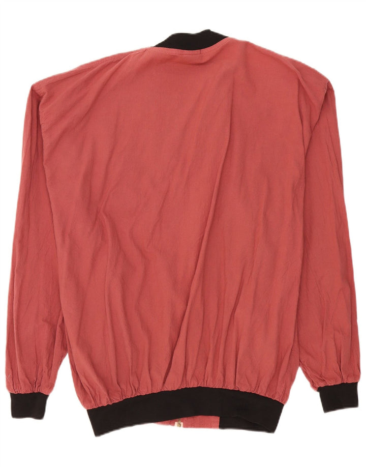 Vintage Ανδρικό Loose Fit Bomber Jacket IT 48/50 Μεσαίο κόκκινο βαμβακερό