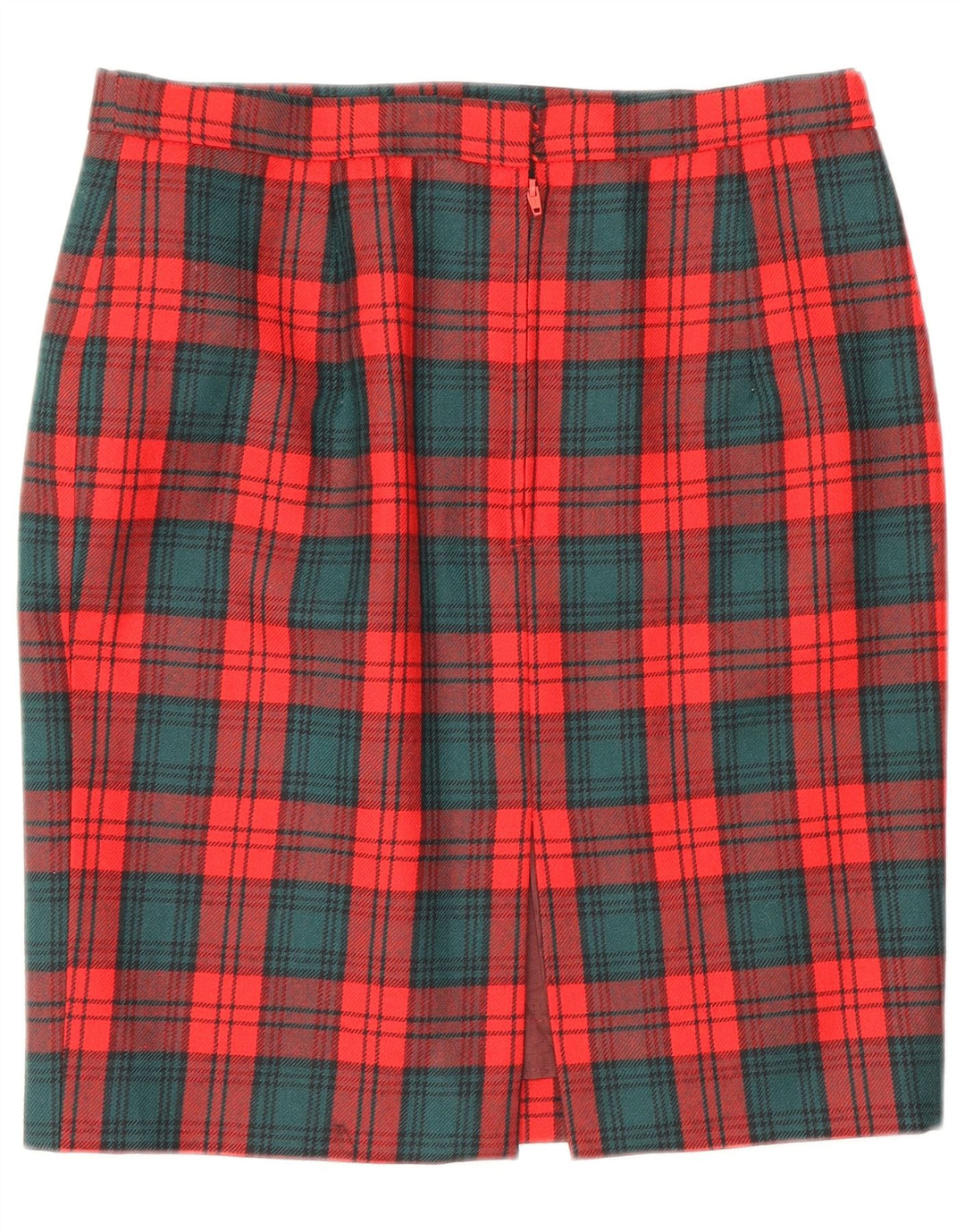 Vintage Γυναικεία Pencil Φούστα W28 Μεσαίο κόκκινο καρό