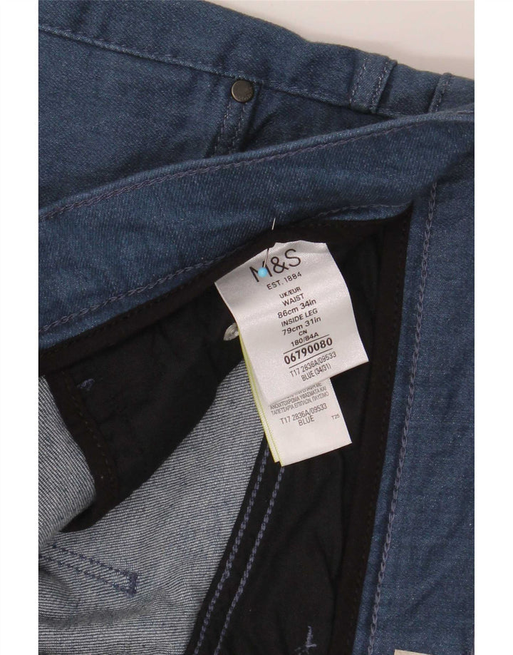 Marks & Spencer Ανδρικό Slim Jeans W34 L31 Blue Cotton