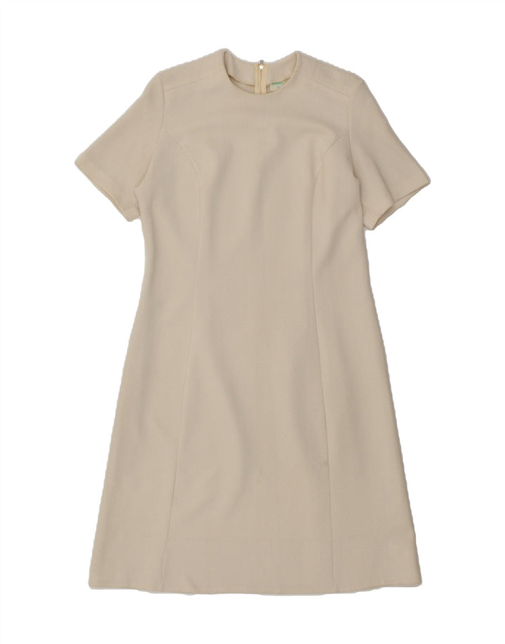 VINTAGE Womens Short Sleeves Basic Dress IT 42 Medium White Vintage Vintage and Second-Hand Vintage from Messina Hembry 