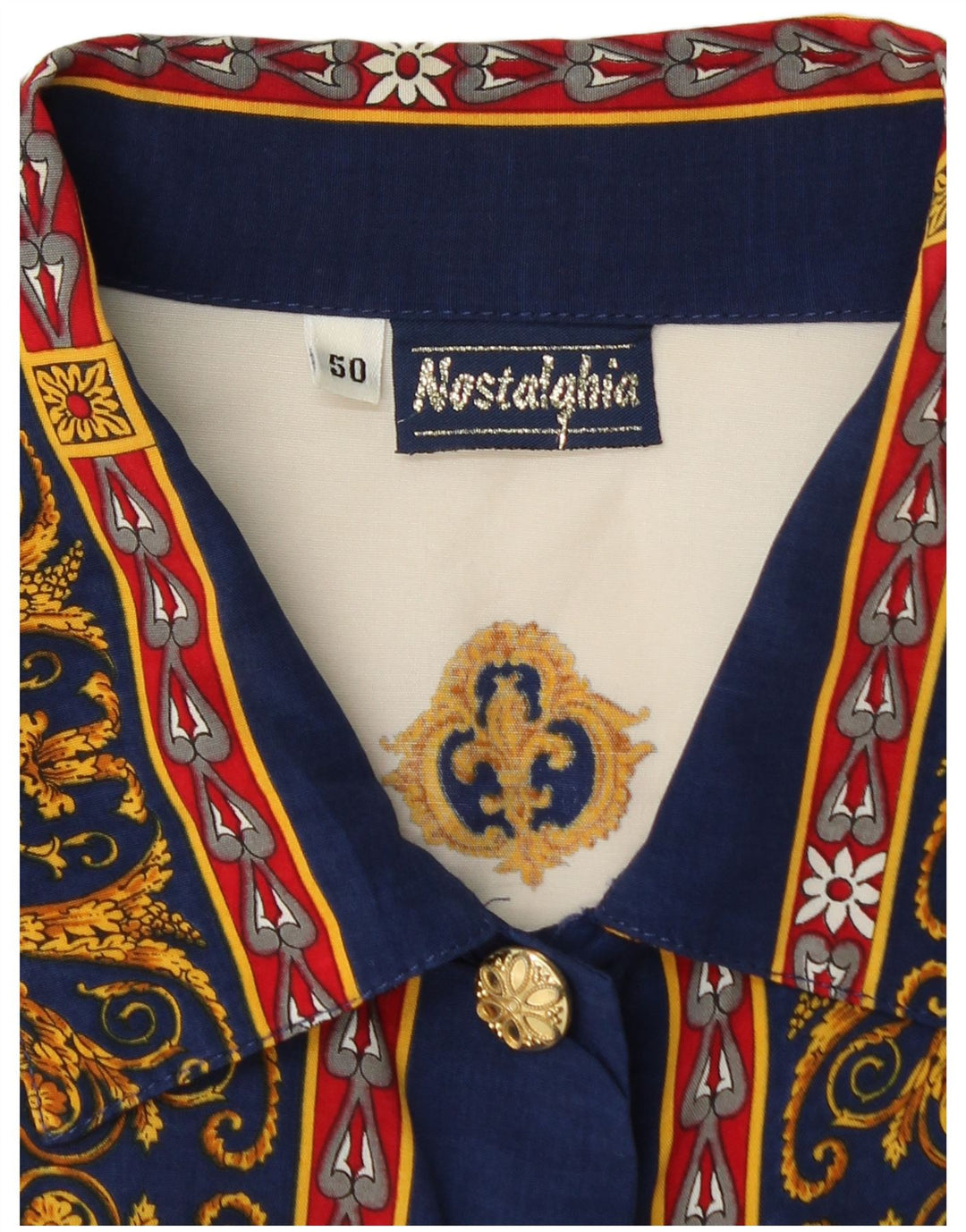 Γυναικείο πουκάμισο Vintage Abstract Pattern IT 50 XL Λευκή βισκόζη