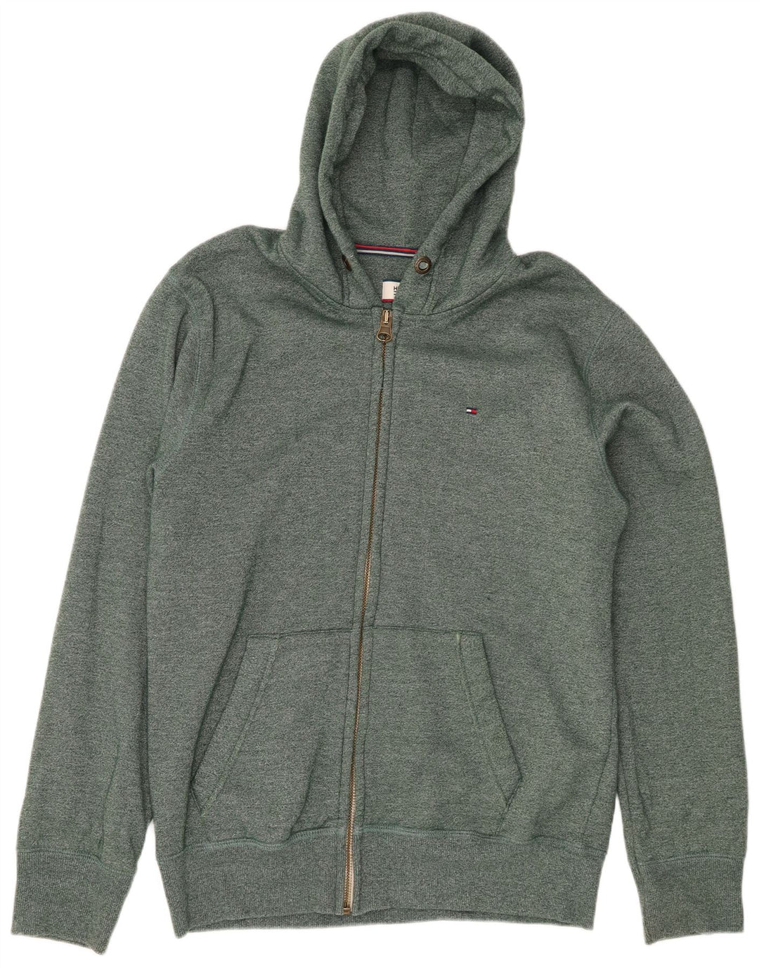 TOMMY HILFIGER Ανδρικό πουλόβερ με φερμουάρ 2XL πράσινο βαμβακερό