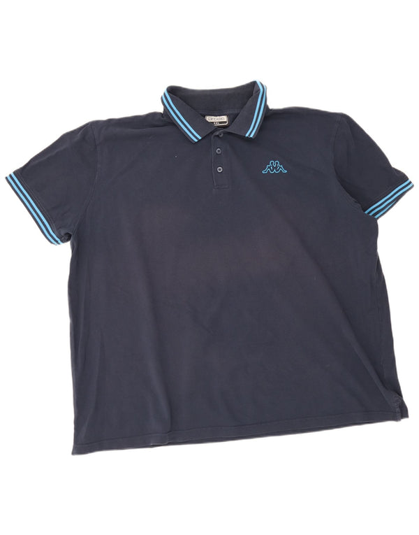 Ανδρικό μπλουζάκι πόλο Kappa 4XL Navy Blue ριγέ βαμβακερό