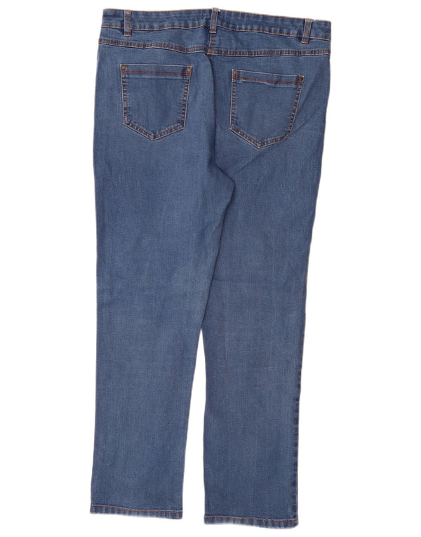 M&Co Γυναικεία Straight Jeans UK 16 Large W34 L29 Blue Cotton