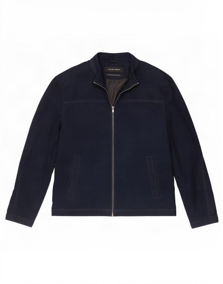 Zara Ανδρικό Bomber Jacket UK 42 XL Navy Blue
