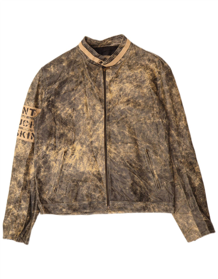 Ανδρικό δερμάτινο τζάκετ Bata Graphic IT 52 XL Γκρι Δερμάτινο