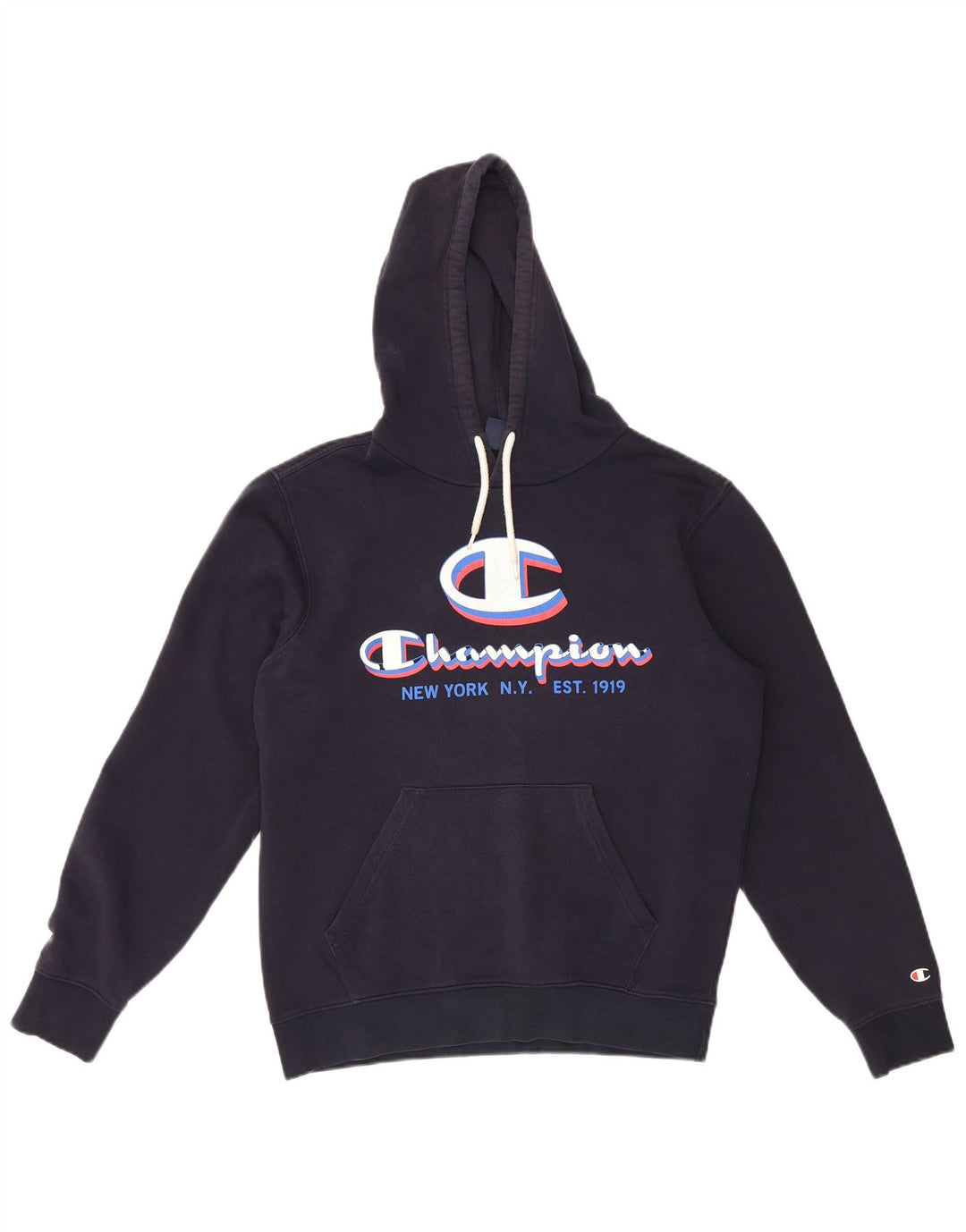 Ανδρικό Champion Graphic Hoodie Jumper Medium Navy Blue Cotton