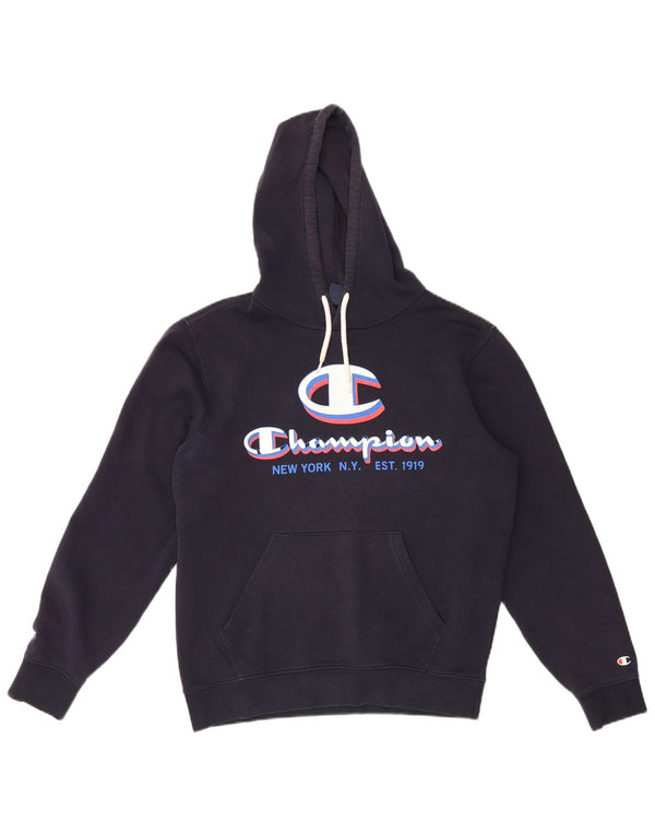Ανδρικό Champion Graphic Hoodie Jumper Medium Navy Blue Cotton