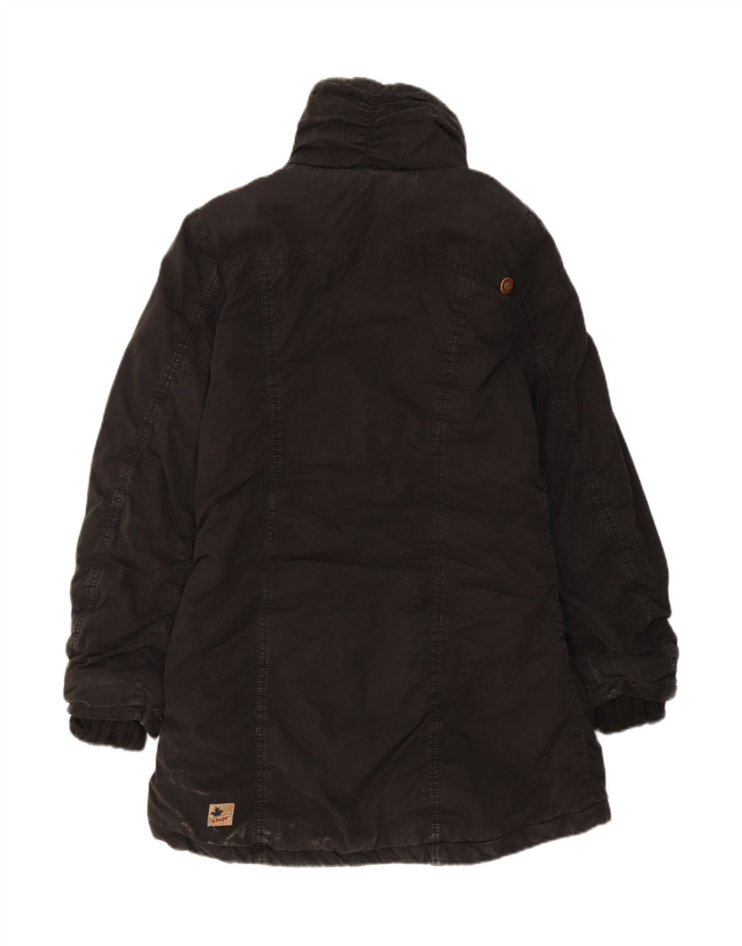 KHUJO Womens Windbreaker Coat UK 16 Large Black Cotton