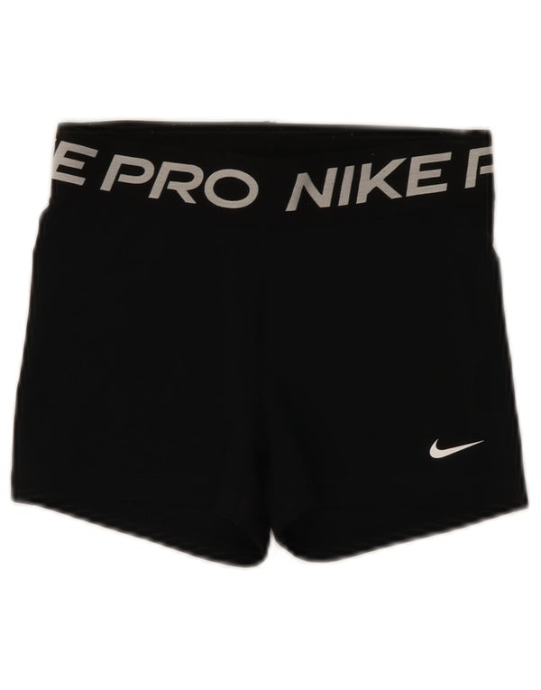 Γυναικείο γραφικό αθλητικό σορτς Nike Dri Fit UK 8 μικρό μαύρο πολυεστέρα