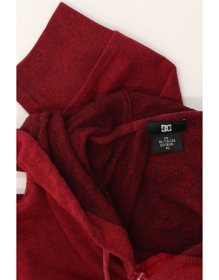 Ανδρικό πουλόβερ με κουκούλα με φερμουάρ DC XL Red Flecked