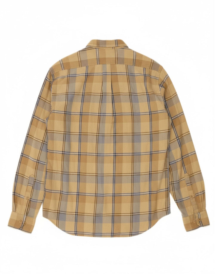 BELFE Mens Shirt Medium Beige Check Cotton Vintage Belfe and Second-Hand Belfe from Messina Hembry 