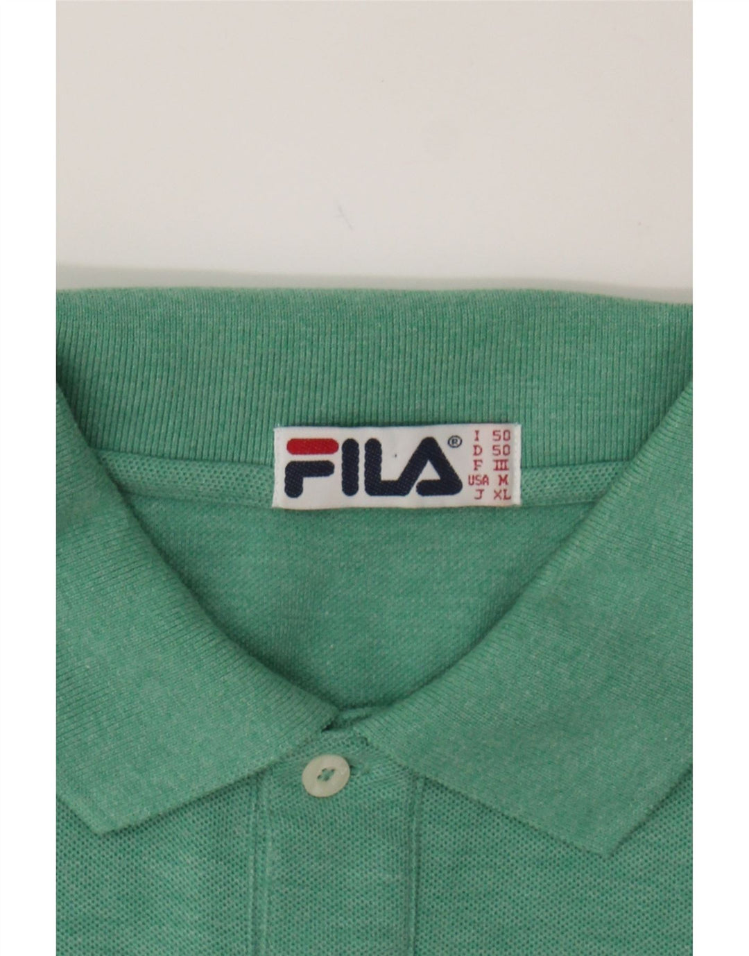 FILA Mens Polo Shirt Medium Green Cotton Vintage Fila and Second-Hand Fila from Messina Hembry 