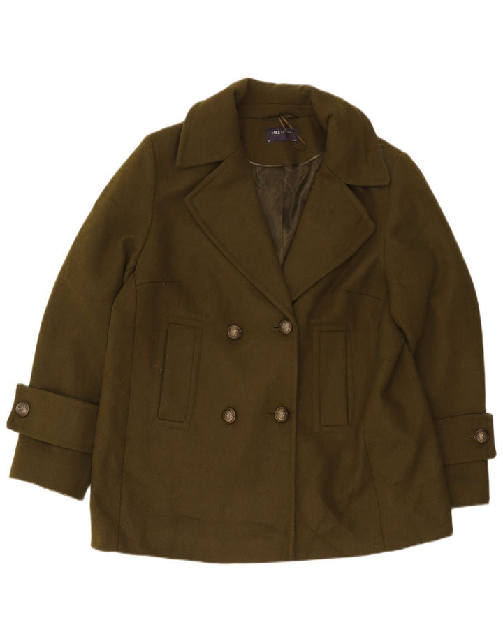 Marks & Spencer Γυναικείο παλτό μπιζελιού UK 18 XL Khaki Polyester