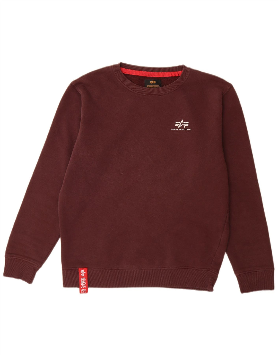 ALPHA INDUSTRIES Ανδρικό Φούτερ Jumper Μικρό Βουργουνδί Βαμβακερό