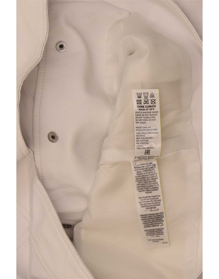Marks & Spencer Γυναικείο μπουφάν από συνθετικό δέρμα UK 8 Small Off White