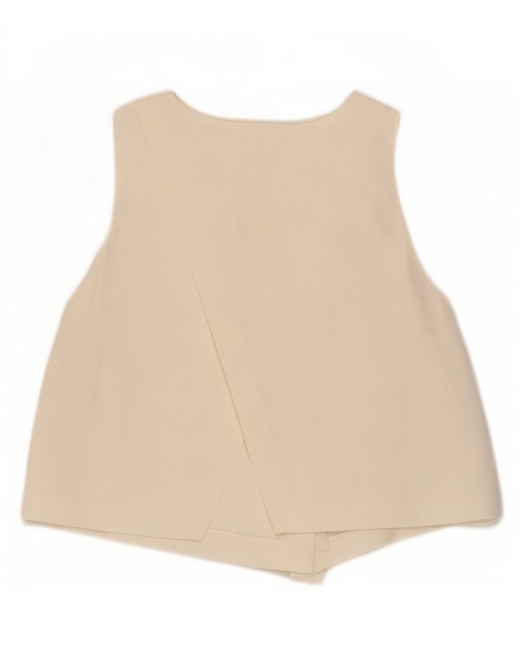 Zara Γυναικεία Αμάνικη Μπλούζα Τοπ UK 12 Medium Off White Viscose