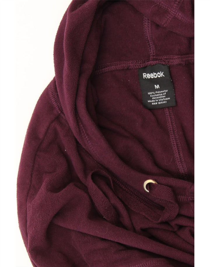 REEBOK Γυναικείο υπερμεγέθη με κουκούλα Fleece Jumper UK 14 Medium Burgundy