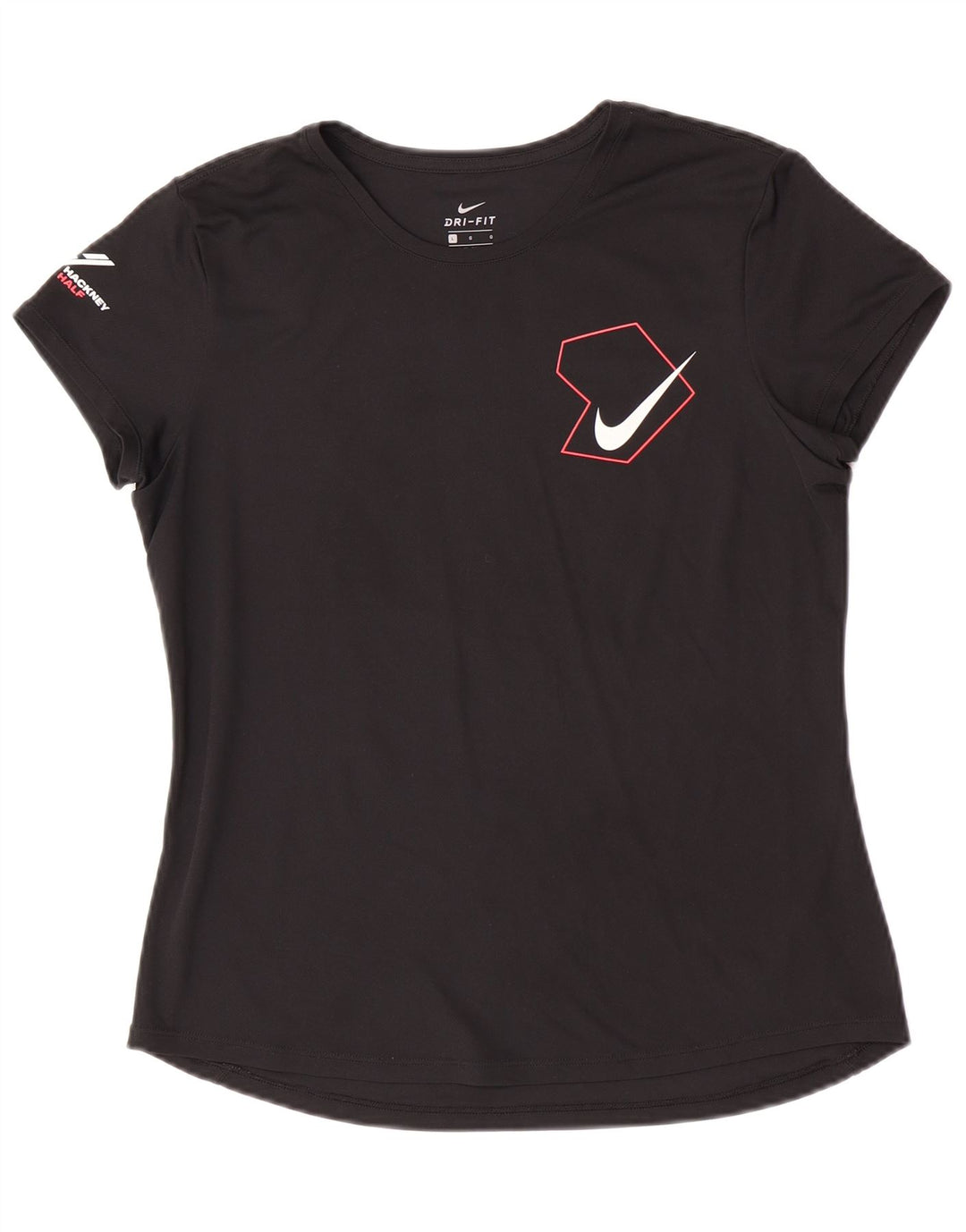 Γυναικείο γραφικό μπλουζάκι Nike Dri Fit Top UK 16 μεγάλο μαύρο πολυεστέρα