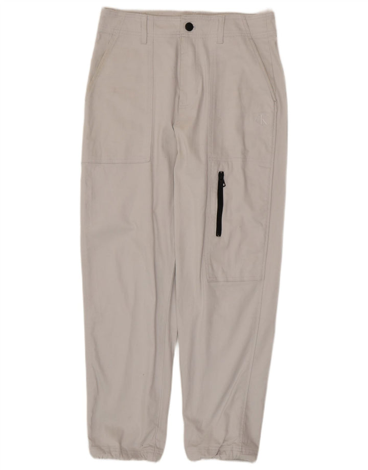 CALVIN KLEIN Ανδρικό παντελόνι Joggers Cargo W30 L28 Λευκό βαμβακερό