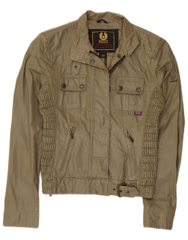 Belstaff Womens Utility Jacket IT 40 Small Khaki Cotton