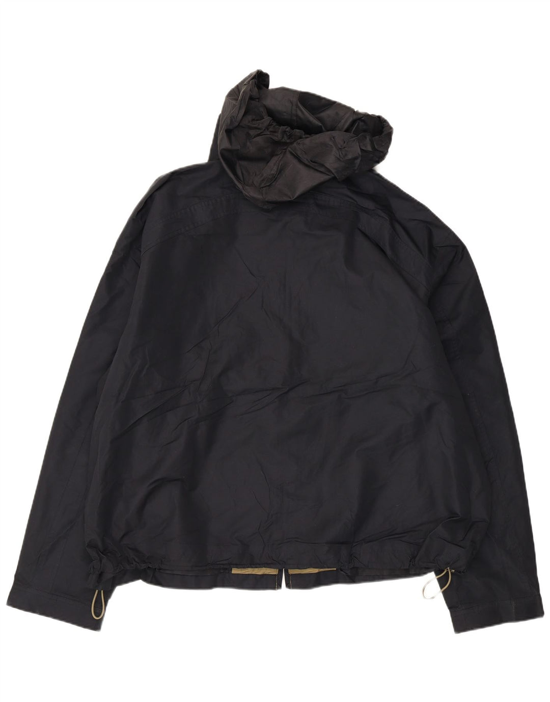 Ανδρικό μπουφάν βροχής με κουκούλα London ομίχλης UK 44 2XL μαύρο πολυεστέρα