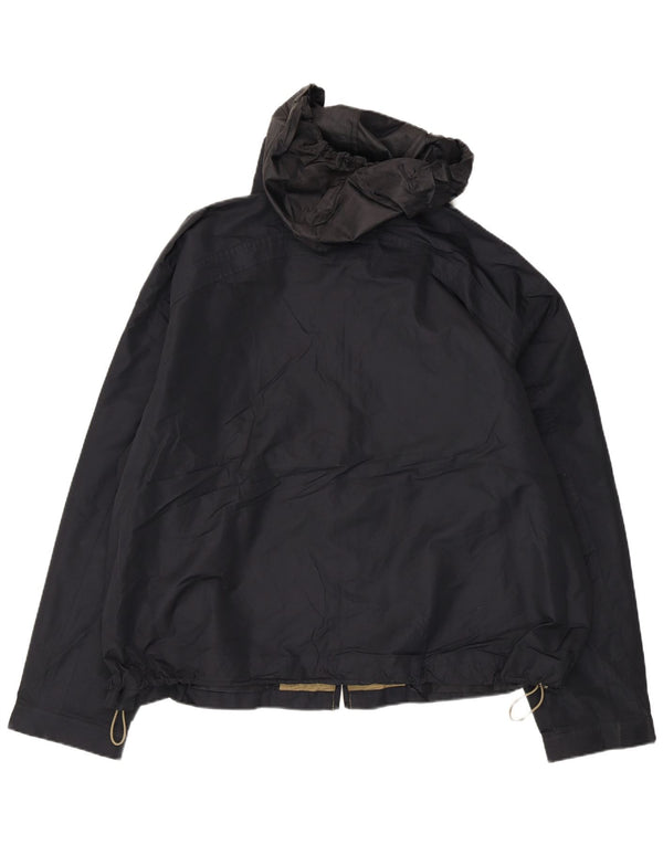 Ανδρικό μπουφάν βροχής με κουκούλα London ομίχλης UK 44 2XL μαύρο πολυεστέρα