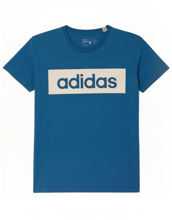 Ανδρικό γραφικό T-Shirt Adidas Climalite Top XL Μπλε χρώματος βαμβακερό