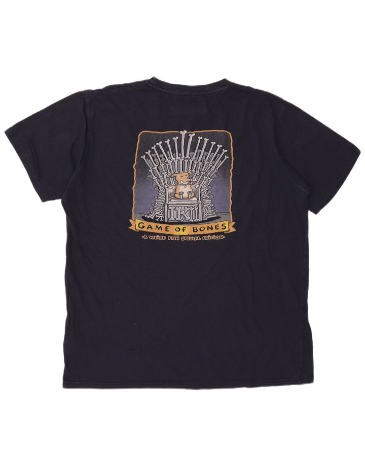 Ανδρικό γραφικό μπλουζάκι WEIRD FISH Top 2XL Navy Blue Cotton