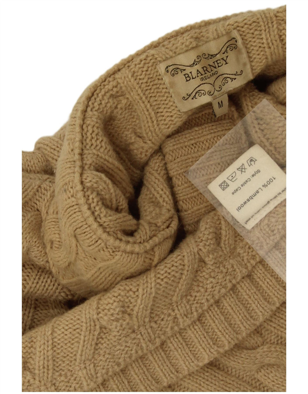 Blarney Γυναικείο Poncho Jumper UK 14 Medium Beige Lambswool
