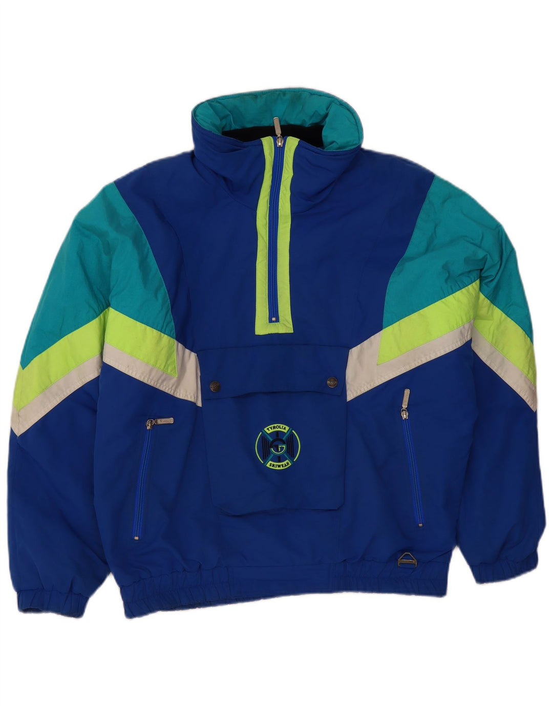 Tyrolia Ανδρικό πουλόβερ μπουφάν σκι UK 40 Large Blue Colorblock Polyester