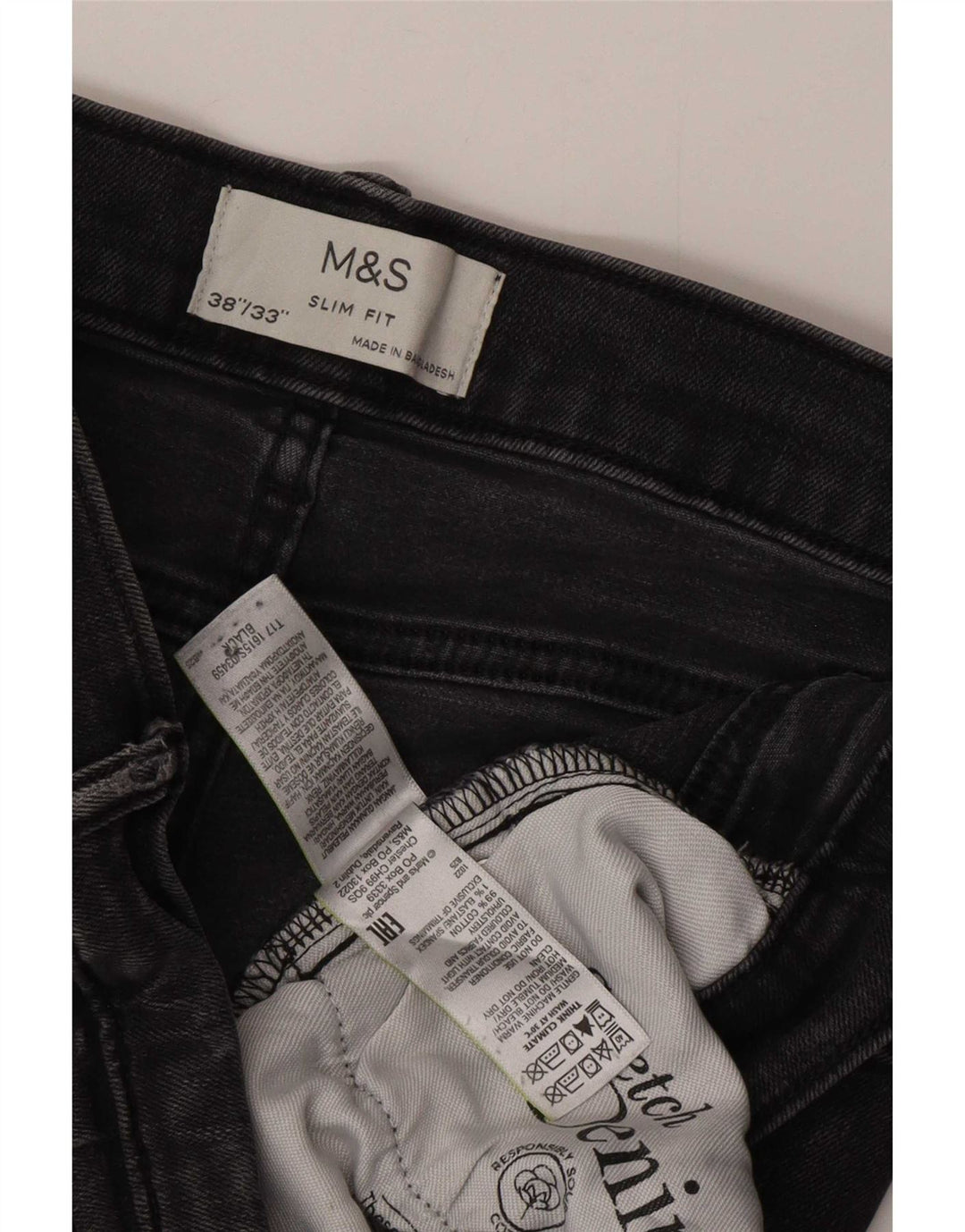 Ανδρικό Slim Jeans Marks & Spencer W38 L33 Γκρι βαμβακερό