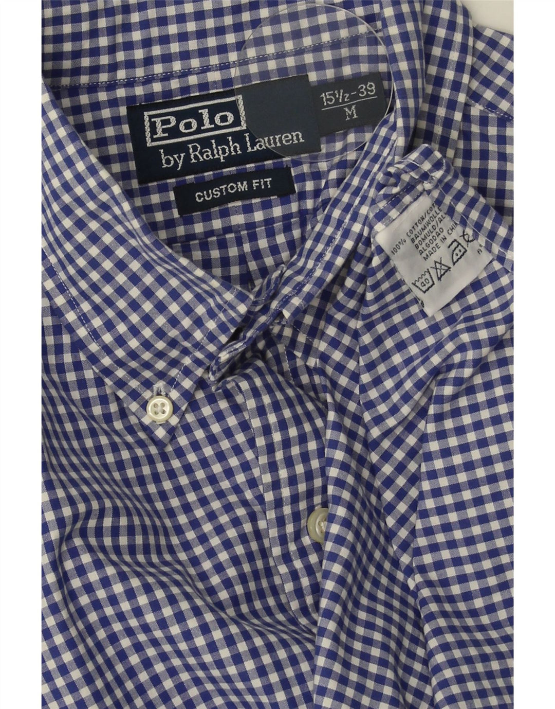 Polo Ralph Lauren Ανδρικό πουκάμισο 39 15 1/2 Medium Navy Blue Gingham